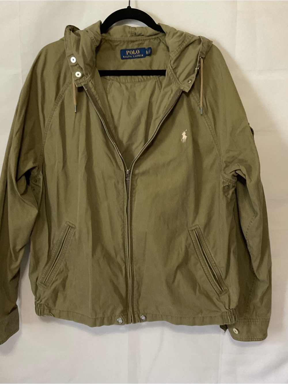Polo by Ralph Lauren Olive Hooded Rain Bomber Jacket Size XL